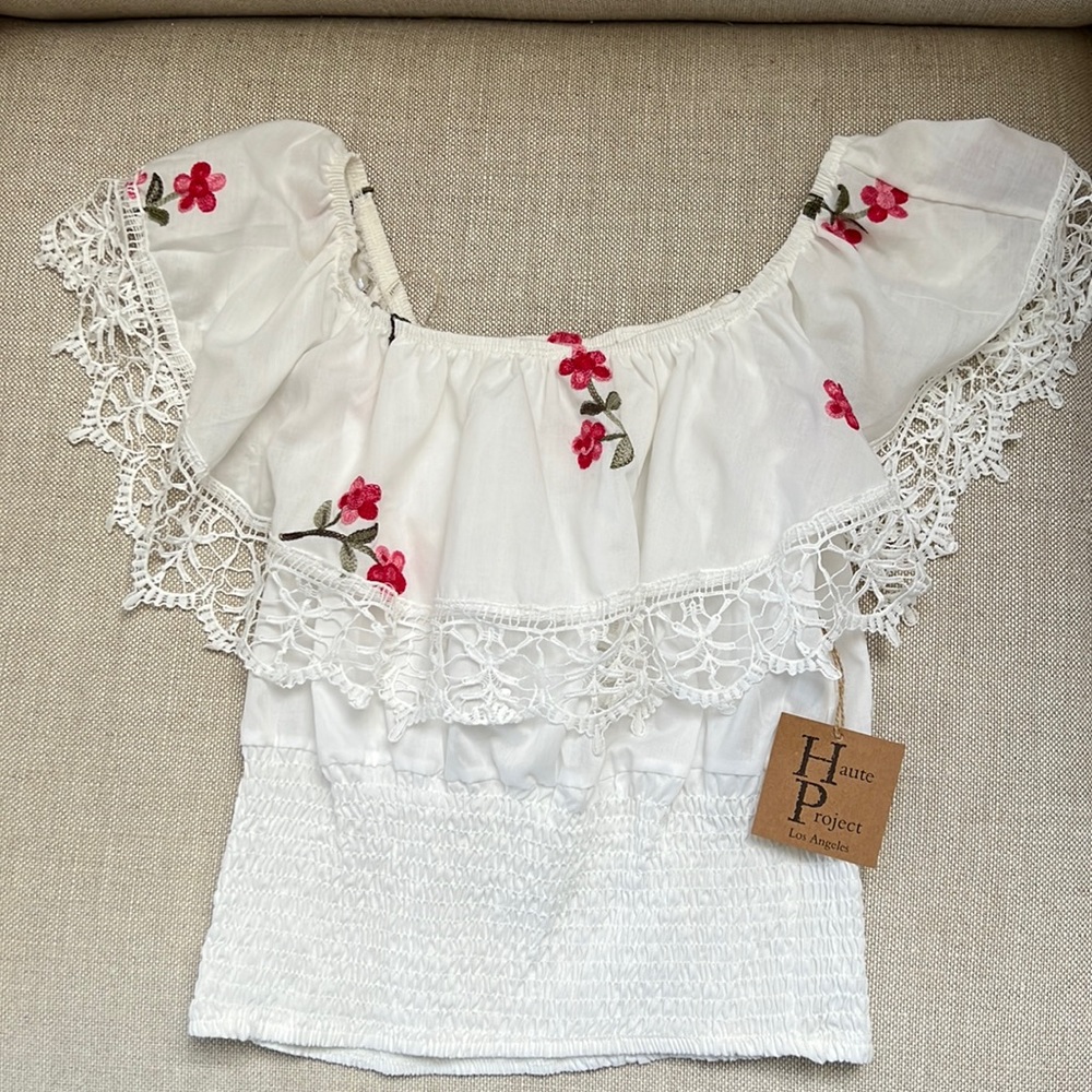 Haute Project, Large, White, Crop Top